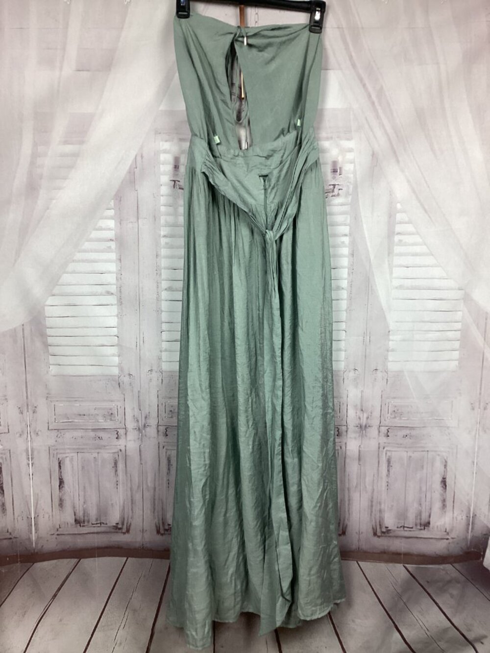Hello Molly Sage Green Halter Maxi Dress 12 - Picture 7 of 11